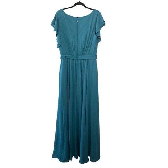 Azazie Daphne Bridesmaid Dress Peacock Teal Blue Green Maxi Gown NWT Size A12 - Picture 5 of 16